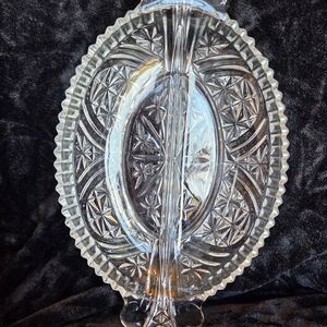 Source Unknown Clear Glass Oval Platter